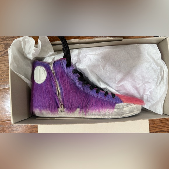 Golden Goose Women’s Limited Edition lilac and pink pony skin Francy sneakers - Picture 5 of 7